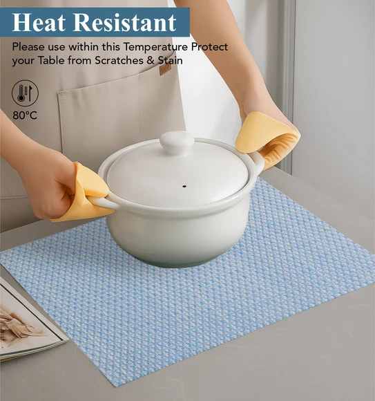 Avono Heat Resistant and Washable Table Mat Blue
