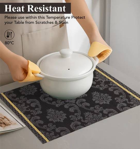 Avono Heat Resistant and Washable Table Mat Black