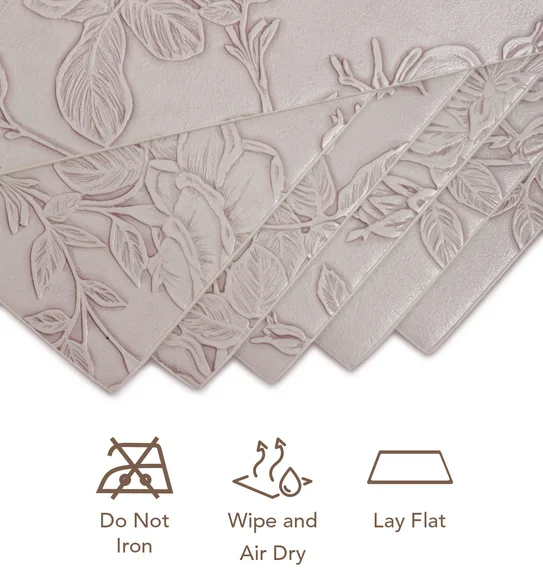 Canvas Solid Dining Table Mat Stone