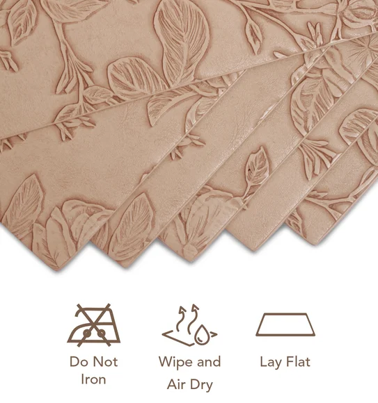Canvas Solid Dining Table Mat Beige