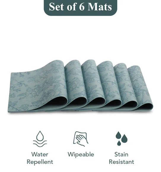 Canvas Solid Dining Table Mat Blue