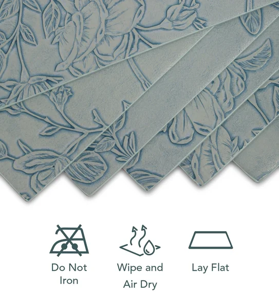 Canvas Solid Dining Table Mat Blue