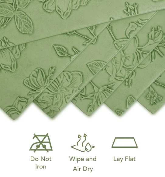 Canvas Solid Dining Table Mat Green