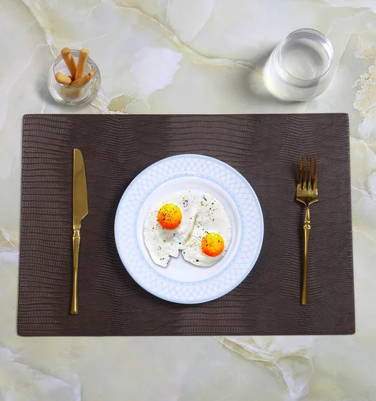 Canvas Solid Dining Table Mat Chocolate