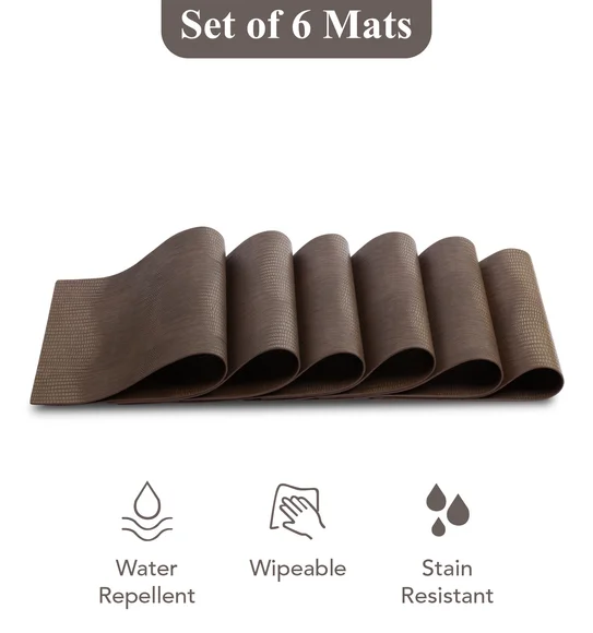 Canvas Solid Dining Table Mat Chocolate