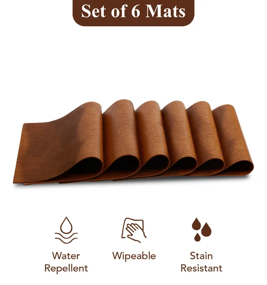 Canvas Solid Dining Table Mat Brown