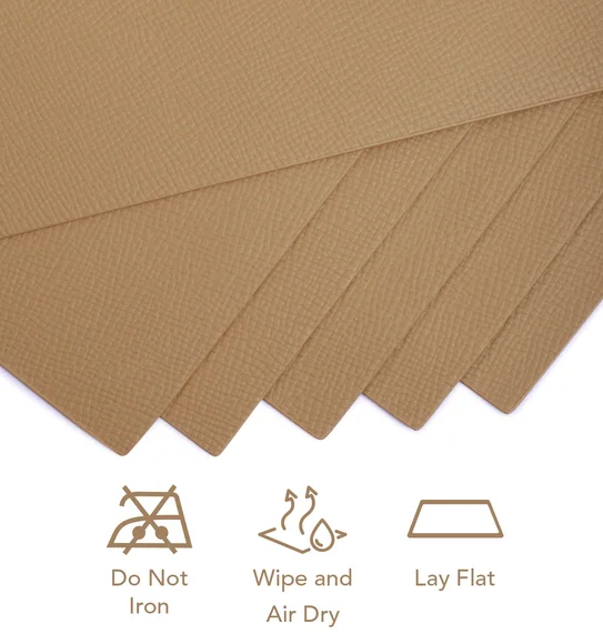 Canvas Solid Dining Table Mat Beige