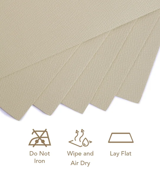 Canvas Solid Dining Table Mat Cream