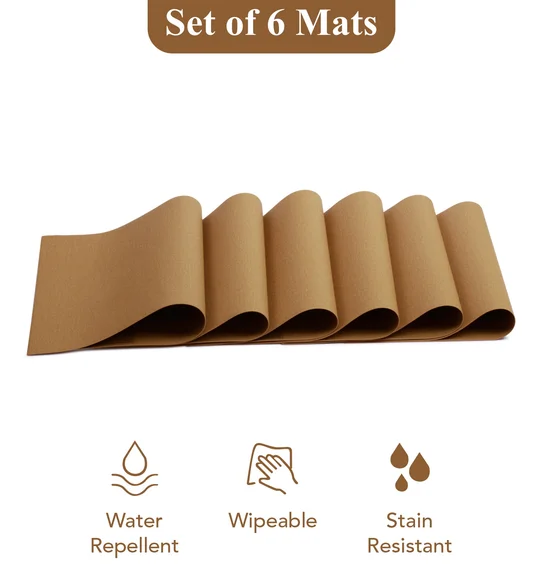 Canvas Solid Dining Table Mat Beige