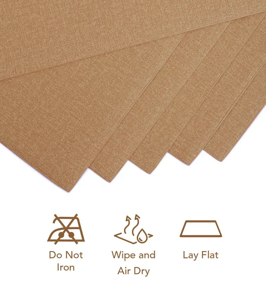 Canvas Solid Dining Table Mat Beige