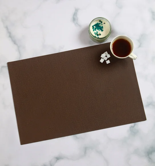 Canvas Solid Dining Table Mat Brown