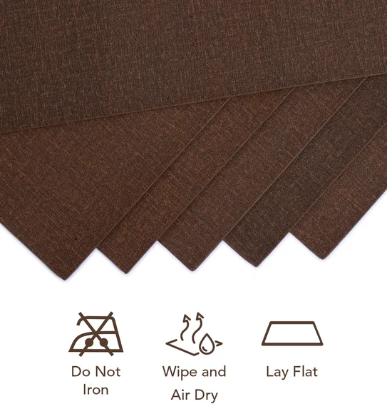 Canvas Solid Dining Table Mat Brown