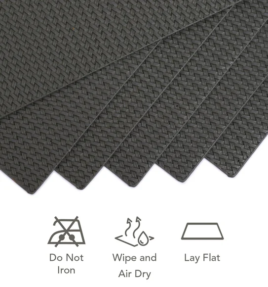 Canvas Solid Dining Table Mat Grey