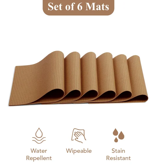 Canvas Solid Dining Table Mat Beige