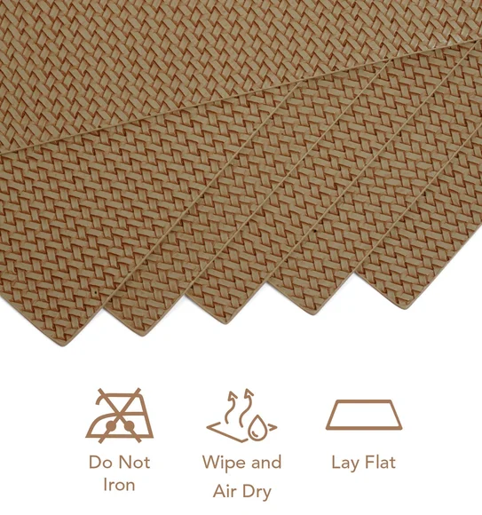 Canvas Solid Dining Table Mat Beige