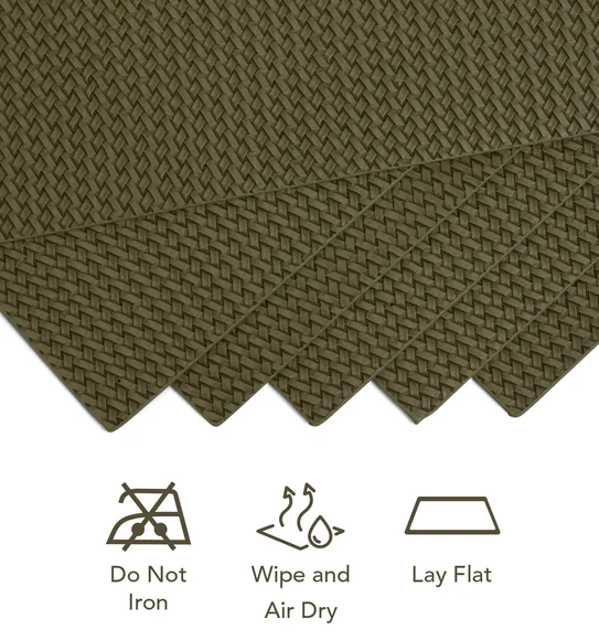 Canvas Solid Dining Table Mat Olive