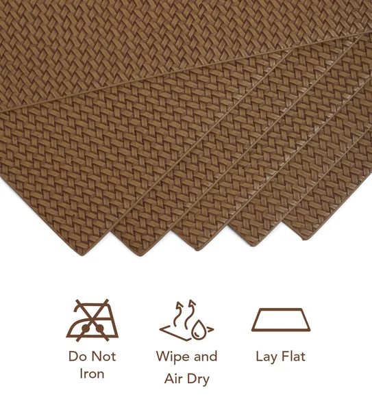 Canvas Solid Dining Table Mat Brown