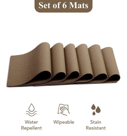 Canvas Solid Dining Table Mat Light Beige