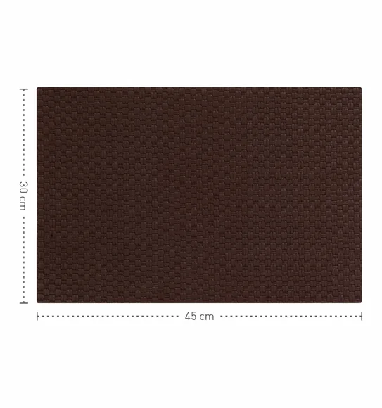 Canvas Solid Dining Table Mat Dark Brown