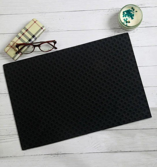Canvas Solid Dining Table Mat Black