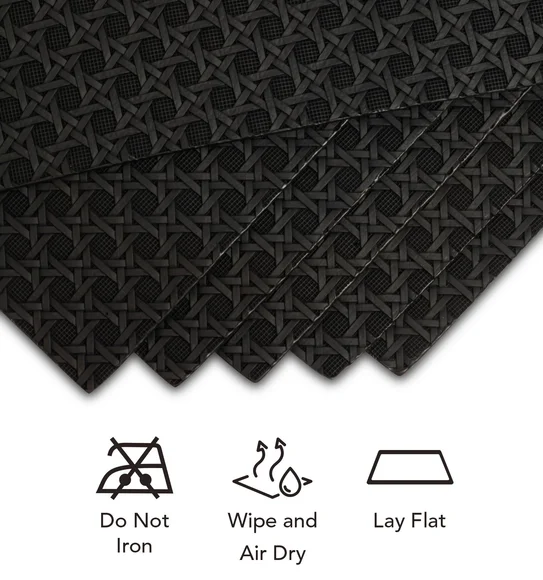 Canvas Solid Dining Table Mat Black