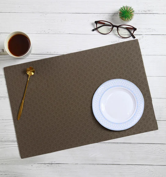 Canvas Solid Dining Table Mat Taupe