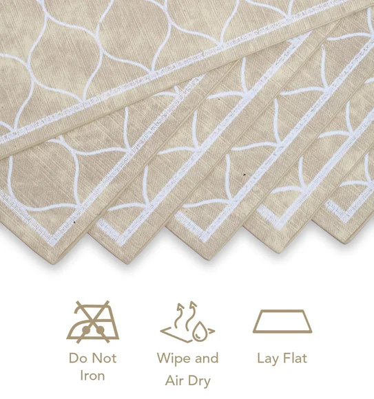 Canvas Solid Dining Table Mat Beige