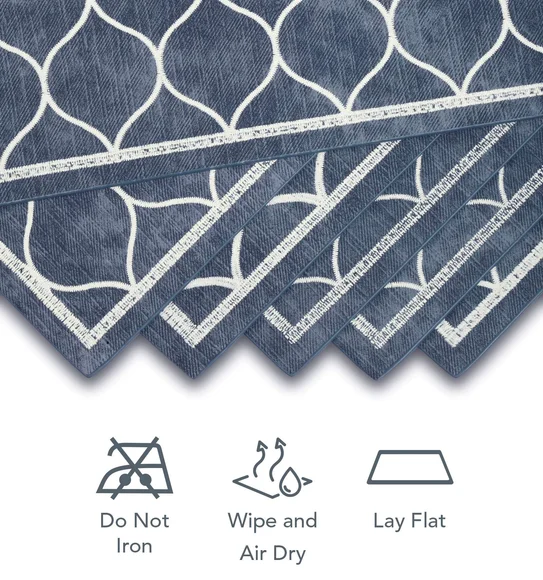 Canvas Solid Dining Table Mat Grey