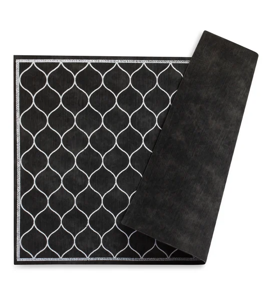 Canvas Solid Dining Table Mat Dark Grey