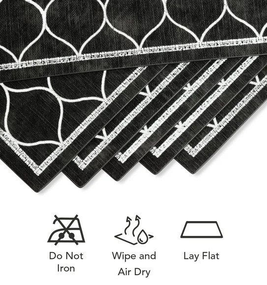 Canvas Solid Dining Table Mat Dark Grey