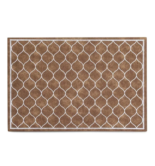 Canvas Solid Dining Table Mat Brown