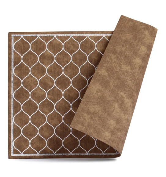 Canvas Solid Dining Table Mat Brown