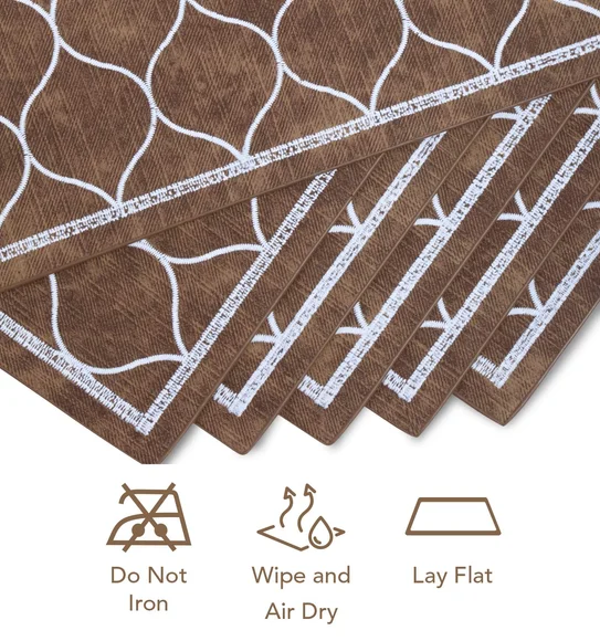 Canvas Solid Dining Table Mat Brown