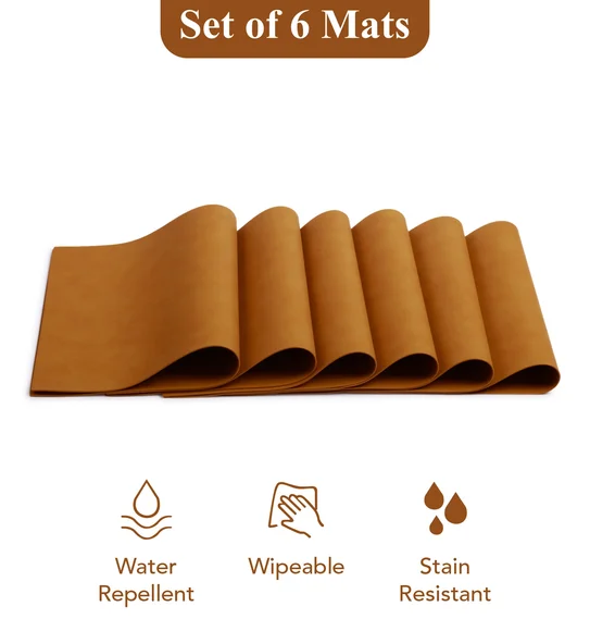 Canvas Solid Dining Table Mat Camel