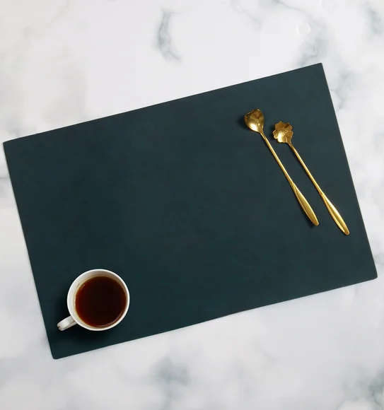 Canvas Solid Dining Table Mat Teal