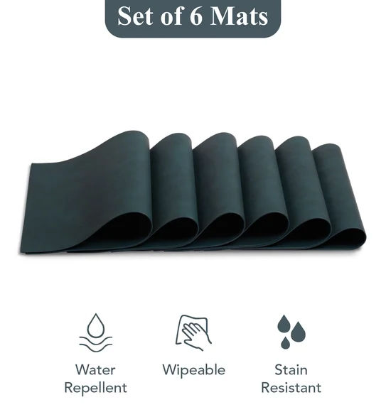 Canvas Solid Dining Table Mat Teal