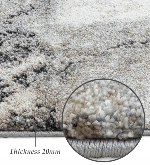 Cyrus Abstract Machine Made Carpet Grey