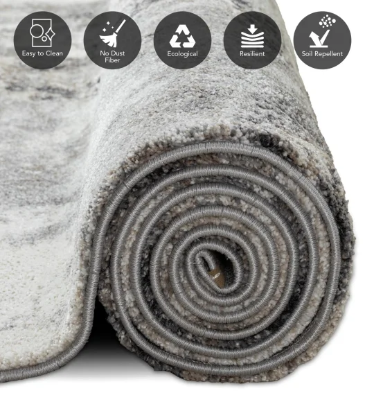 Cyrus Abstract Machine Made Carpet Grey