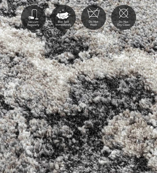 Cyrus Abstract Machine Made Carpet Grey