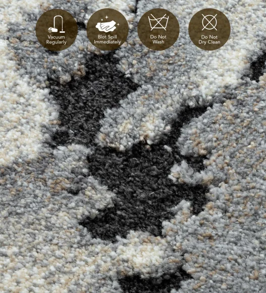 Cyrus Abstract Machine Made Carpet Grey