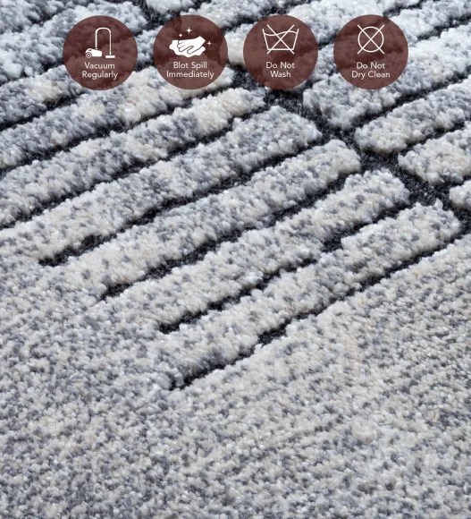 Cyrus Abstract Machine Made Carpet Blue