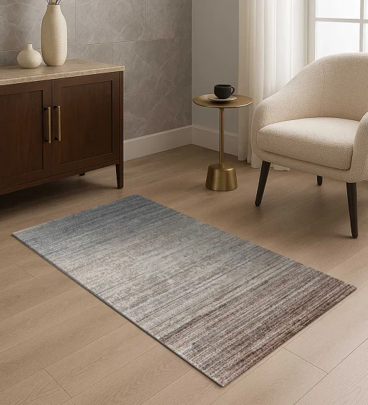 Reverie Abstract Machine Made Runner Brown and Beige