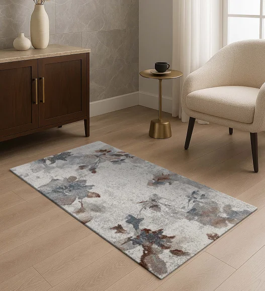 Reverie Floral Machine Made Runner Beige and Rust