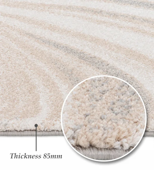 Reverie Abstract Machine Made Carpet Beige and Brown
