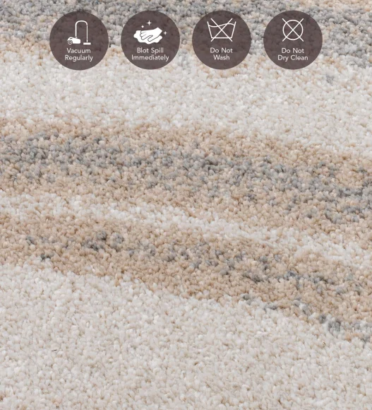 Reverie Abstract Machine Made Carpet Beige and Brown