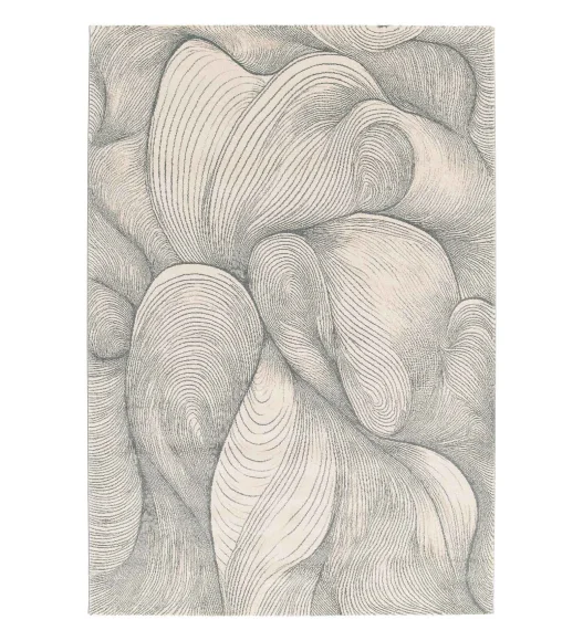 Reverie Abstract Machine Made Carpet Beige and Grey