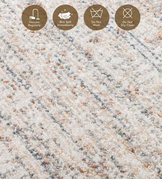 Reverie Abstract Machine Made Carpet Brown and Beige