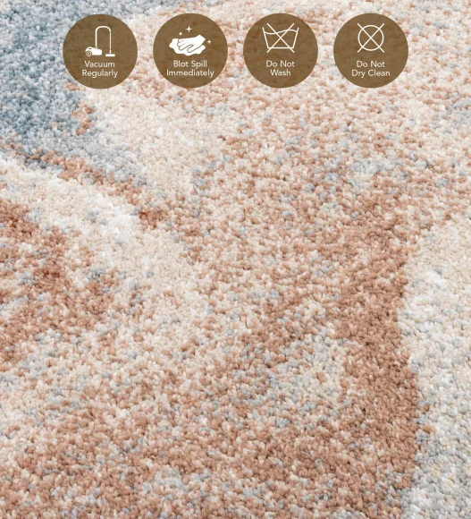 Reverie Abstract Machine Made Carpet Rust and Blue