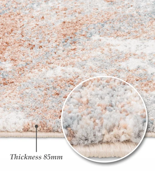 Reverie Abstract Machine Made Carpet Beige and Brown