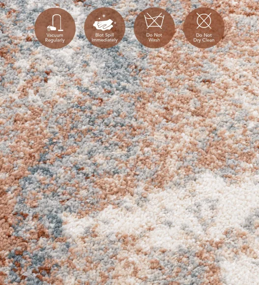 Reverie Abstract Machine Made Carpet Beige and Brown